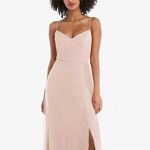 After Six 1548....Tie-Back Cutout Maxi Dress with Front Slit...Cameo...Size 4